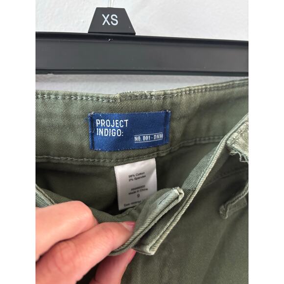 Project Indigo Womens Cargo Pants Size 9 Green Utility Streetwear Denim - Picture 4 of 6